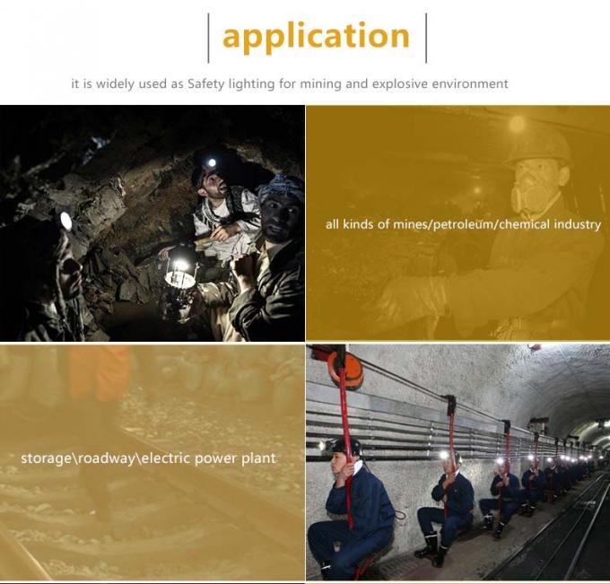 Luz de minería de carbón certificada ATEX 7,8Ah Lithium Ion faro recargable con protección IP68 5