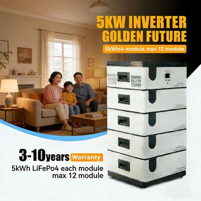 Batería de inversor solar LiFePO4 acumulable de 10KWH Batería de inversor solar de 48V/51.2V para energía de respaldo industrial fuera de la red