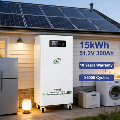 NK005 48V 51.2V 15kWh 300Ah Lifepo4 Batería Baterías de litio Energía solar Sistema de almacenamiento de energía para el hogar Batería con BMS