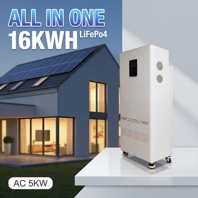 NK005A 51.2V 16kWh LiFePO4 Energía solar Sistema de almacenamiento de energía para el hogar con inversor de 5kW y vida útil de 8000 ciclos