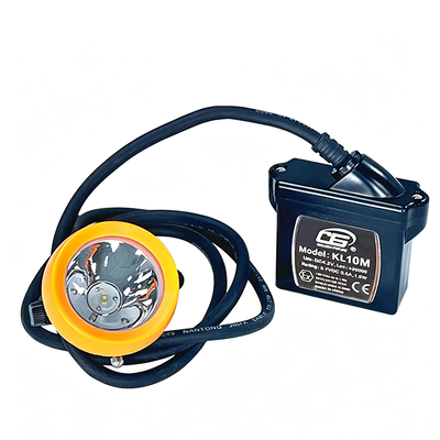 10Ah batería de iones de litio 25000Lux salida IP68 luz de minería impermeable lámpara de cabeza de minero lámpara de casquillo subterránea