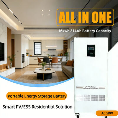 NK005A 51.2v 48v Todo en uno Inverter de 5Kw y 15Kwh 16 Kwh 300Ah 314Ah LifePo4 Batería Energía solar Sistema de almacenamiento de energía para el hogar
