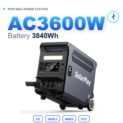 Generador Solar LiFePO4 Mayorista 3840Wh 3600W Carga Rápida MPPT Suministro de Energía para Acampar al Aire Libre Fuera de Red Stock en EE. UU.